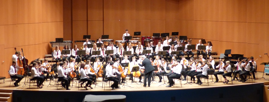 Das Orchester des Kepler-Gymnasiums spielt auf der Bühne im Congress Centrum Ulm
